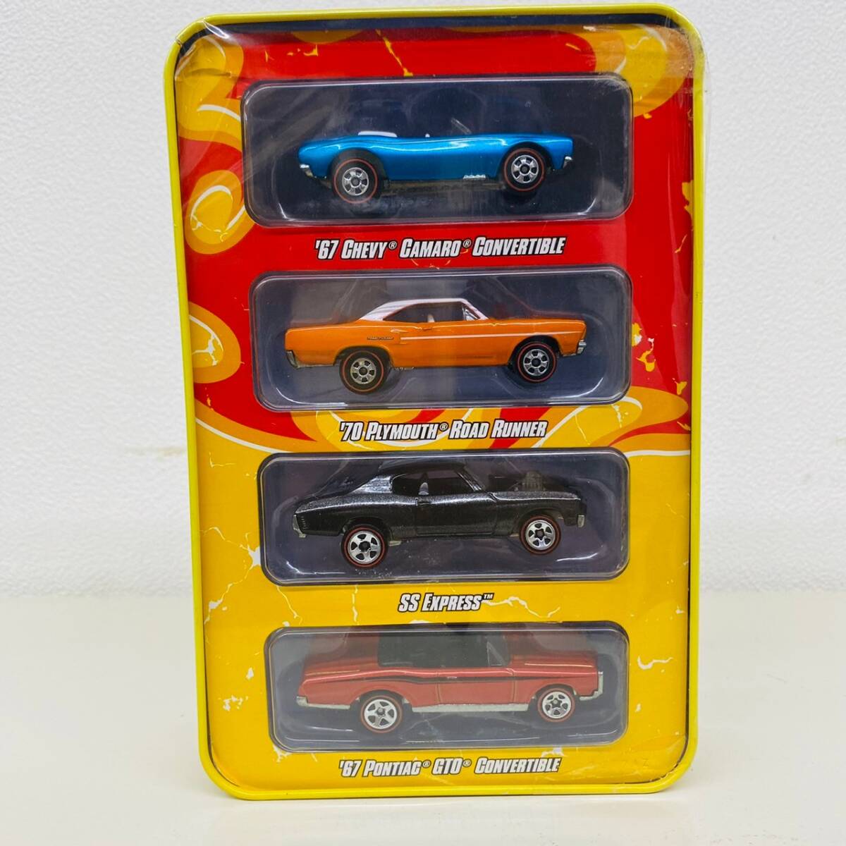 【IK-27845】1円～ HOTWHEELS Since 68 MUSCLE CARS 4-CAR PACK CAMARO CONVERTIBLE ROAD RUNNER SS EXPRES GTO 未開封 長期保管品 現状品の画像1