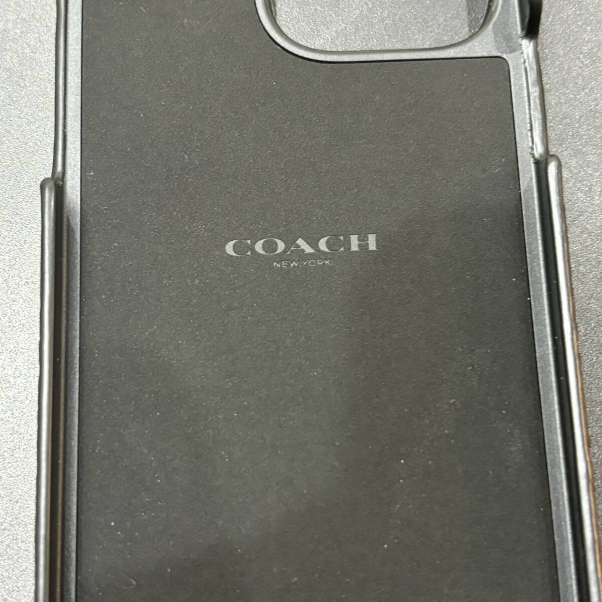 【MYT-3831】 1円～！ COACH シグネチャー iPhone14PROMAX ケース スマホアクセサリー ブランド 黒 ブラック 状態写真参照