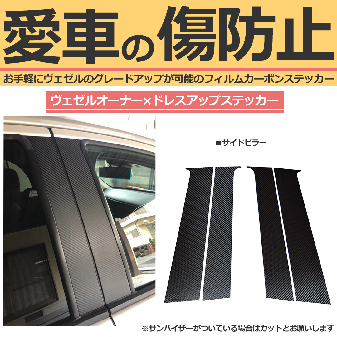 ■匿名配送/送料無料■HONDA VEZEL ホンダ ヴェゼル RU1/2/3/4系専用 ステッカー リアノブ+サイドピラー 外装パーツアクセサリー_画像3