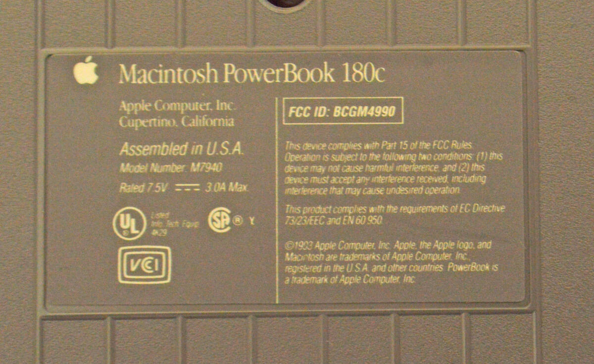 アップル マッキントッシュ Apple Macintosh PowerBook180Cの画像6