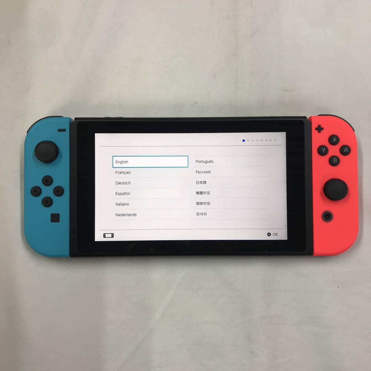 gx853 送料無料！動作品 ニンテンドースイッチ 本体 Nintendo Switch Joy-Con(L) ネオンブルー/(R) レッド_画像5