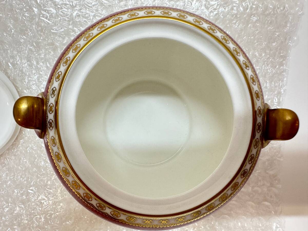 ＃730【現状保管品】ウェッジウッド ユーランダー パウダー ルビー シュガーポット WEDGWOOD 箱付きの画像6