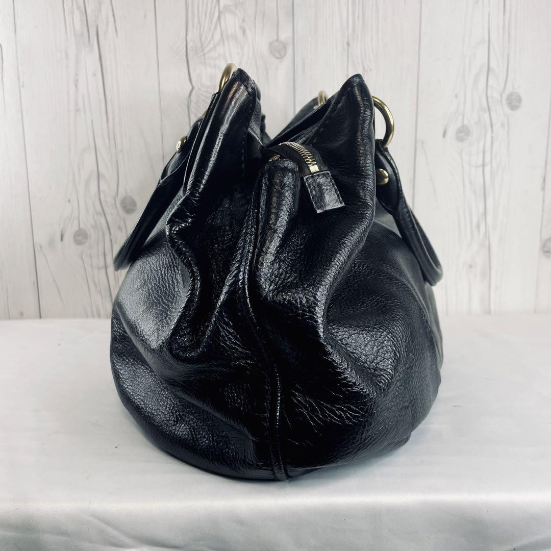 * прекрасный товар * miumiu MiuMiu ручная сумочка сумка на плечо кожа чёрный черный большая сумка A4