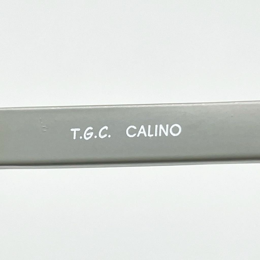 T.G.C. CALINO BE1242 メガネ 眼鏡 フレーム ハーフリム ナイロール スクエア型 シルバー グレー レンズ 度入り アイウェア 55□17-138_画像6