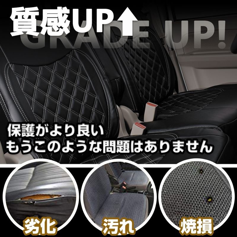 日産 アトラス F24系 シートカバー H19- 現行 標準 トラック シートカバー レッドステッチ　助手席側+運転席側 JP-YT109LR-RD_画像3