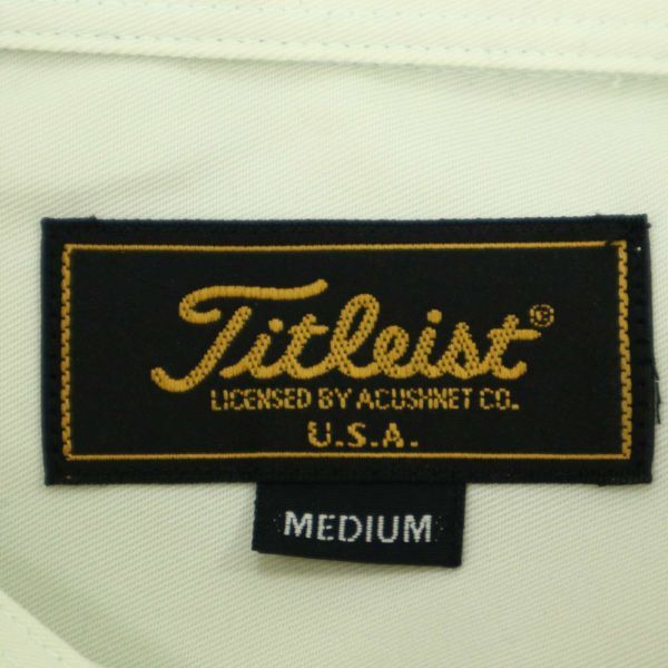 Titleist タイトリスト 通年 ロゴ刺繍★ 切替 長袖 ワーク シャツ Sz.M　メンズ 日本製 ゴルフ　C4T02796_3#C_画像5