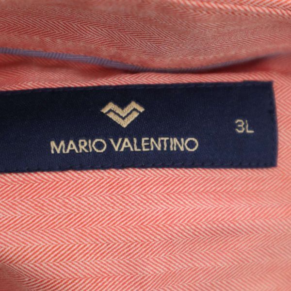 【新品 未使用】 MARIO VALENTINO マリオバレンティノ ロゴ刺繍 ヘリンボーン 長袖 シャツ Sz.3L メンズ 大きいサイズ 特大 C4T02861_3#Cの画像6