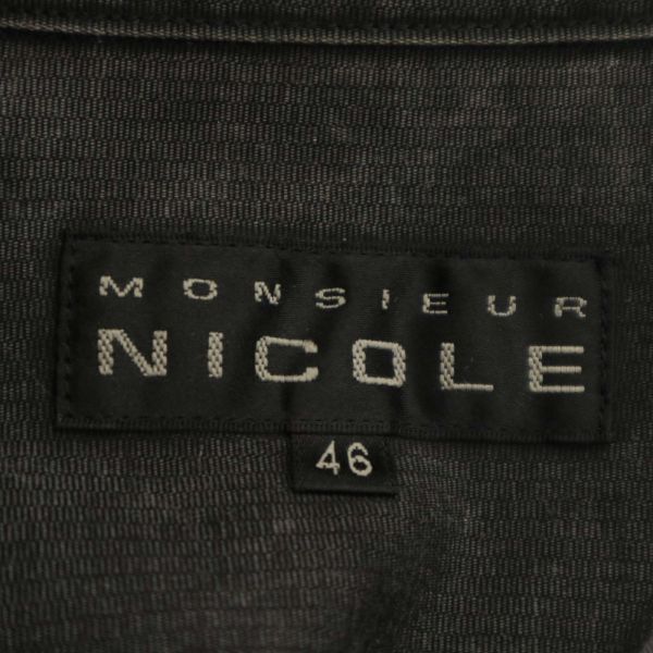 MONSIEUR NICOLE ムッシュ ニコル 通年 USED加工★ テープ ベルト デザイン 長袖 ワーク デニム シャツ Sz.46 メンズ C4T02858_3#Cの画像5