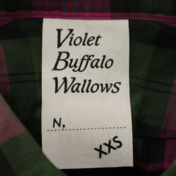 Violet Buffalo Wallows ドレステリア 通年 胸ポケット★ 長袖 ボタンダウン チェック シャツ Sz.XXS　メンズ 日本製　C4T03068_4#C_画像5