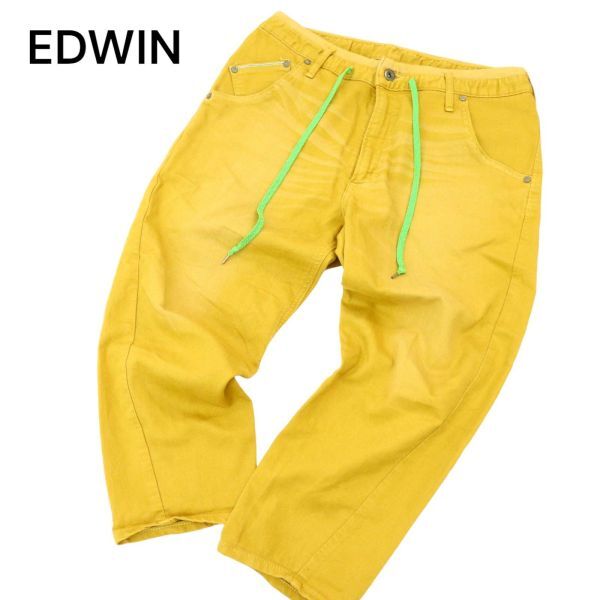 EDWIN Edwin ER737 Jerseys * лен linen. укороченные брюки стрейч Denim брюки джинсы Sz.L мужской сделано в Японии C4B01680_4#P