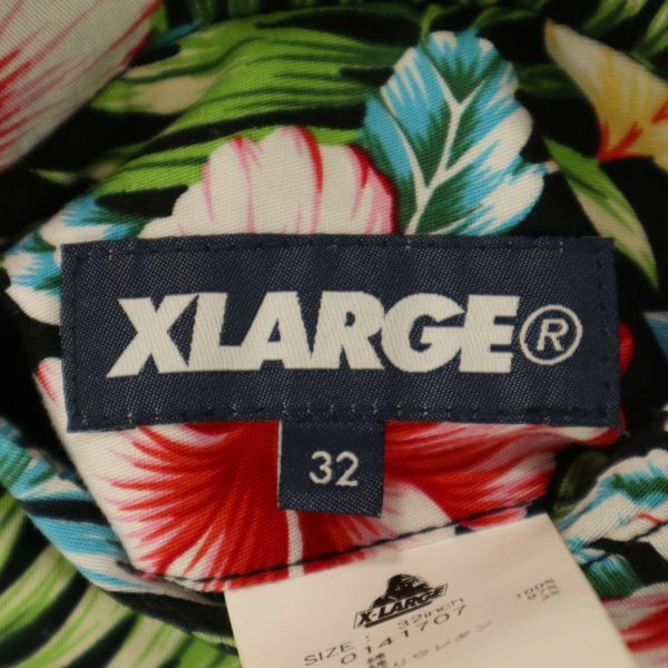 XLARGE エクストララージ 春夏 2way リバーシブル★ 花柄 フラワー総柄 ストレッチ ショート パンツ Sz.32　メンズ 黒　C4B01725_4#P_画像8