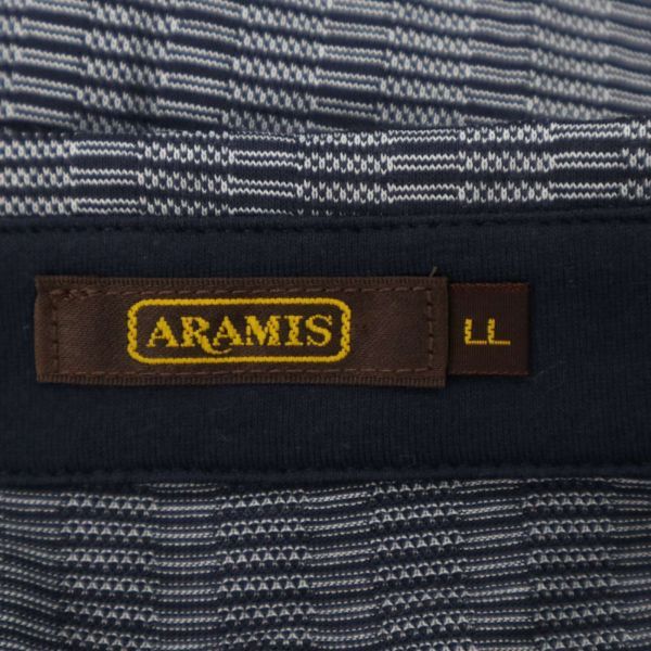 【新品 未使用】 ARAMIS アラミス 春夏 ストライプ 半袖 ポロシャツ Sz.LL メンズ ネイビー 日本製 大きいサイズ C4T03421_4#Aの画像7