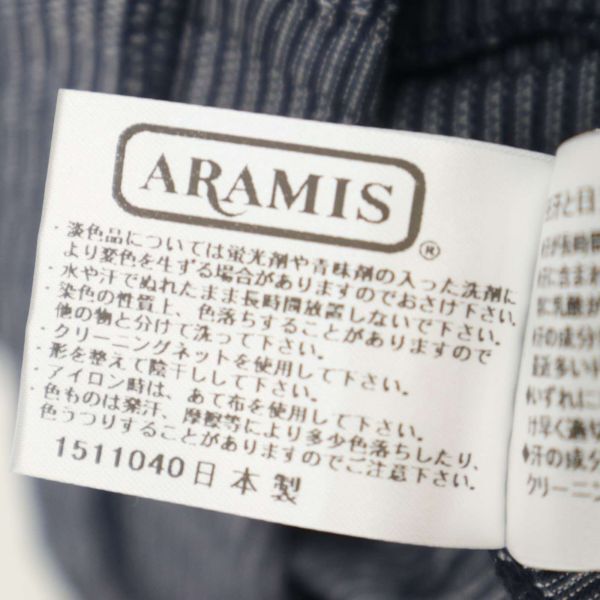 【新品 未使用】 ARAMIS アラミス 春夏 ストライプ 半袖 ポロシャツ Sz.LL メンズ ネイビー 日本製 大きいサイズ C4T03421_4#Aの画像9