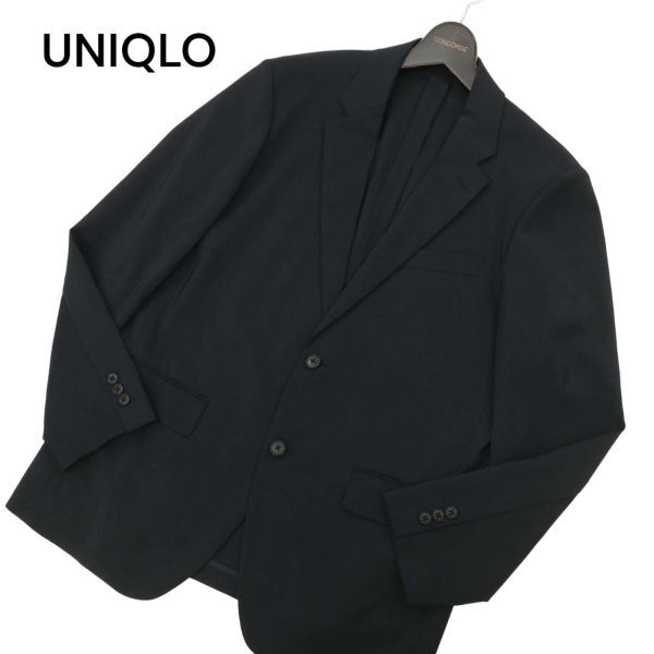 UNIQLO ユニクロ 通年 SLIM FIT 感動ジャケット★ ウールライク テーラード ジャケット Sz.M　メンズ ネイビー　C4T03526_4#O_画像1