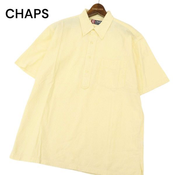 CHAPS チャップス ラルフローレン 春夏 シアサッカー★ 半袖 ボタンダウン プルオーバー ストライプ シャツ Sz.L　メンズ　C4T03513_4#A_画像1