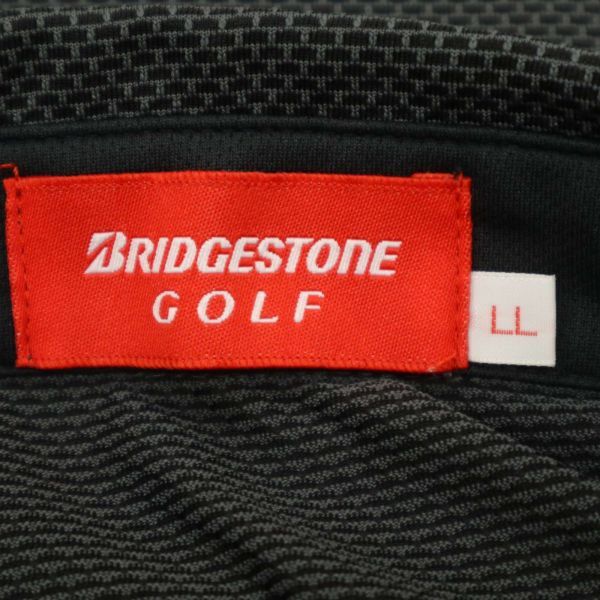 BRIDGESTONE GOLF ブリヂストン ゴルフ ロゴプリント★ UVカット 肌面ドライ 半袖 ポロシャツ Sz.LL メンズ 灰 大きいサイズ　C4T03642_4#A_画像6