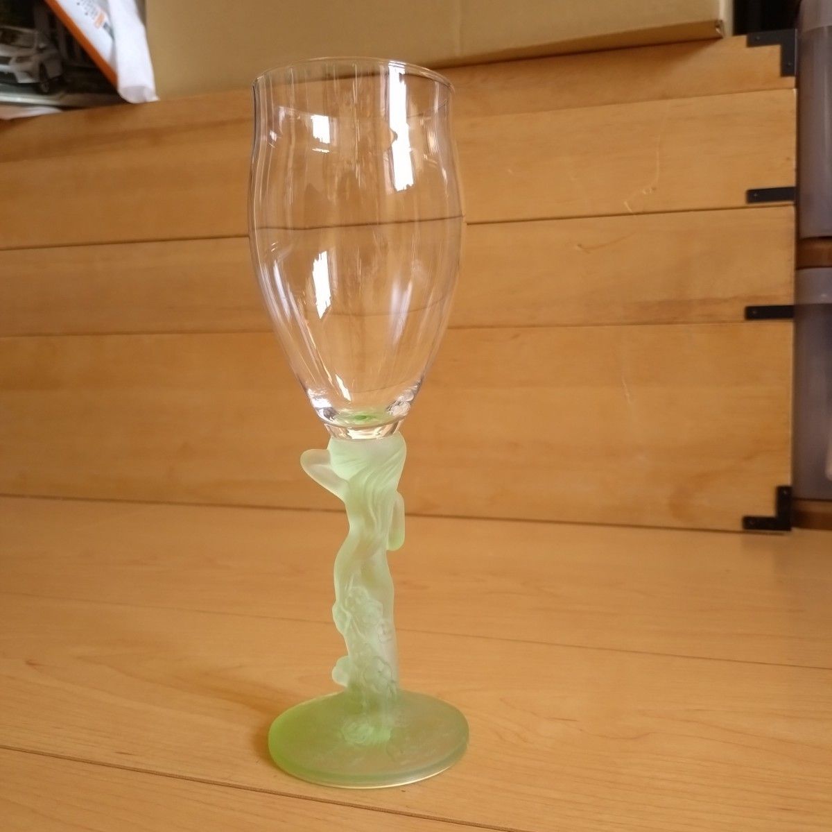 （少しなら価格相談可）　アデリア　 ワイングラス　花の精　グリーン