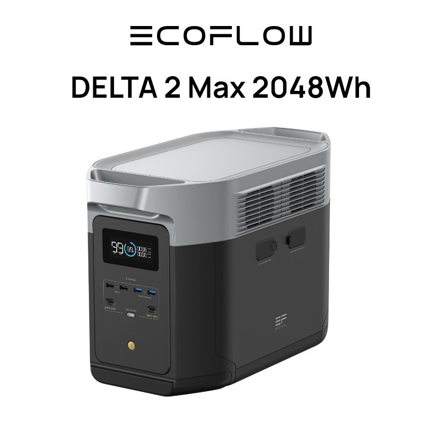 美品 EcoFlowメーカー直売 23年発新モデル ポータブル電源 DELTA 2 Max ６ヶ月保証付き 防災用品 バッテリー 急速充電 キャンプ 車中泊の画像1