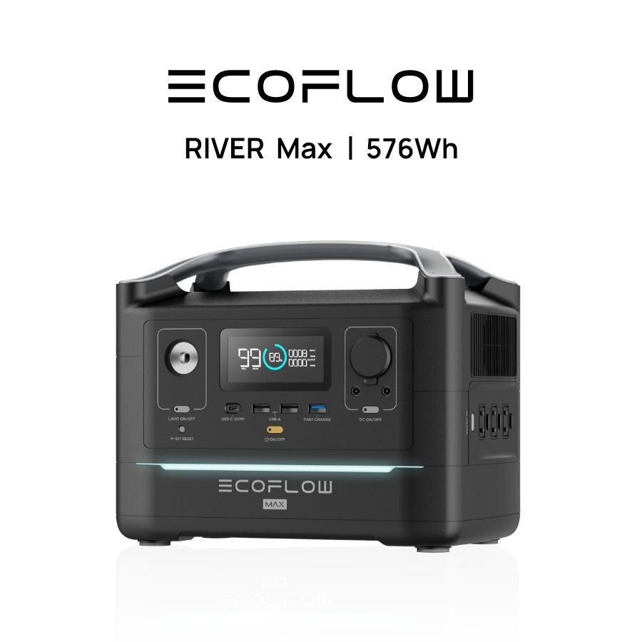 美品 EcoFlowメーカー直売 ポータブル電源 RIVER Max 保証付き バッテリー 防災用品 急速充電 キャンプ 車中泊 エコフロー_画像1