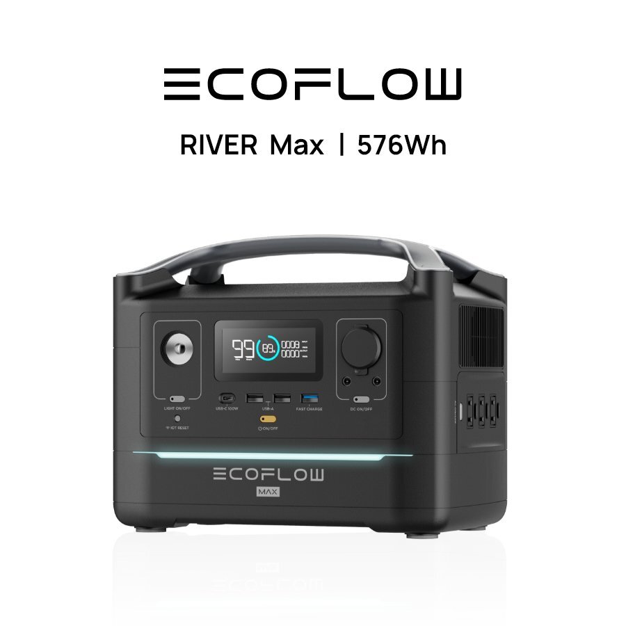 美品 EcoFlowメーカー直売 ポータブル電源 RIVER Max 保証付き バッテリー 防災用品 急速充電 キャンプ 車中泊 エコフローの画像1