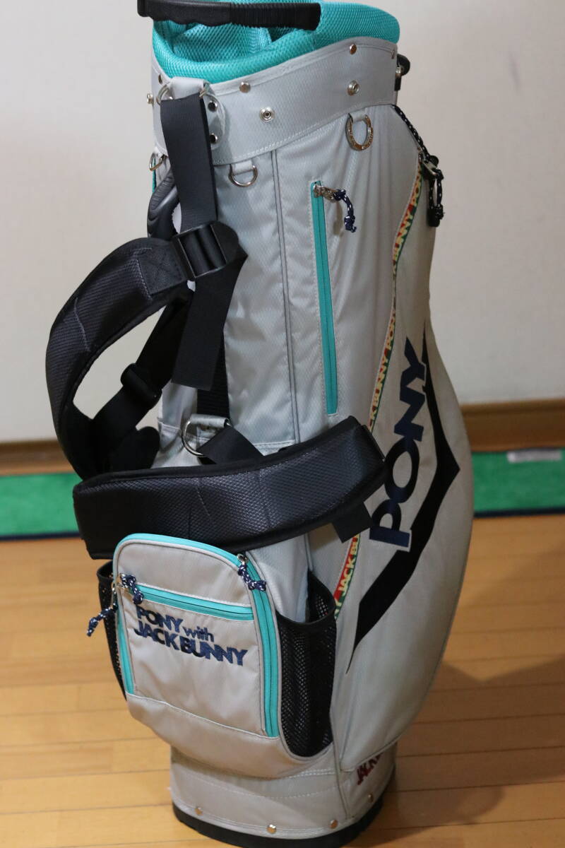 [ nationwide free shipping ][ limitation collaboration goods ] Pearly Gates master ba knee ×PONY stand caddy bag 9 -inch 