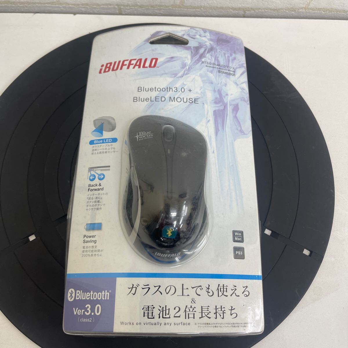 Y410. 22. iBUFFALO BSMBB08 ブルーテック式LEDマウス Bluetoothマウス. 未使用 保管品 外箱劣化ありの画像1