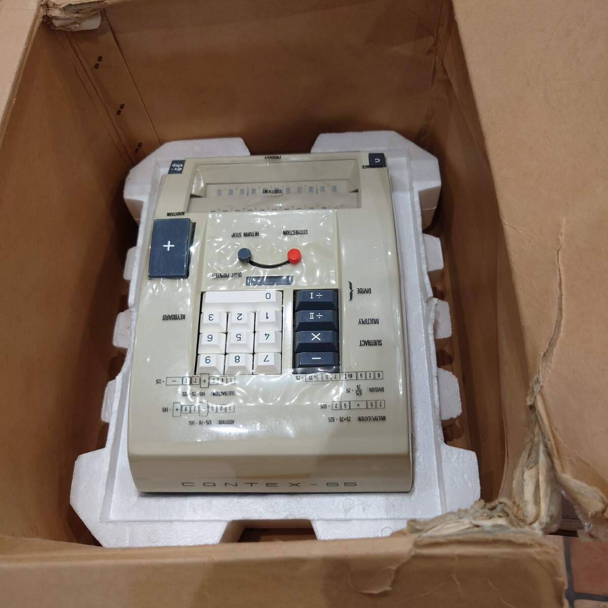 k430.3 operation verification settled Denmark made old electric count machine CONTEX-55 count machine original box instructions attaching 