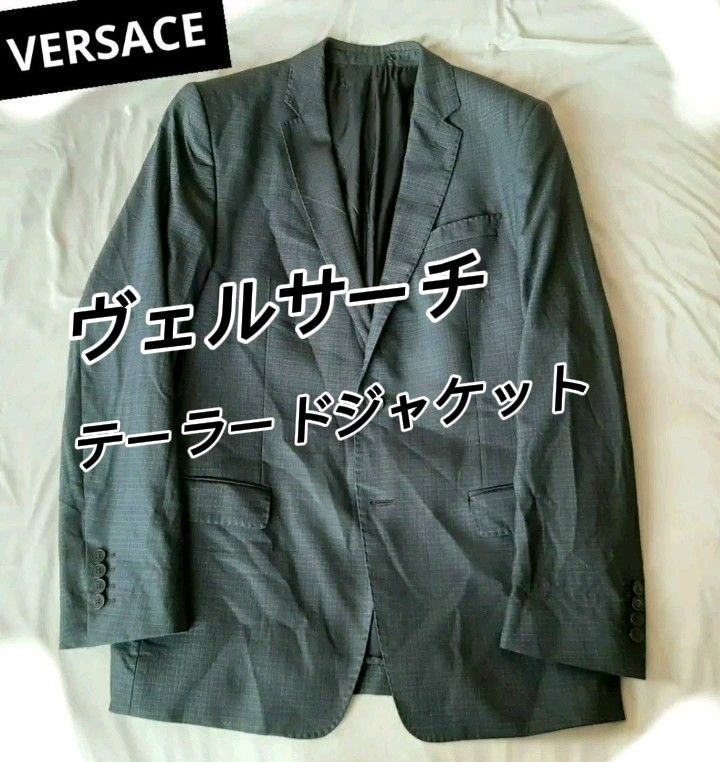 高級 VERSACE collection テーラードジャケット メンズファッション ブレザー スーツ ブルガリア製 プレタポルテ