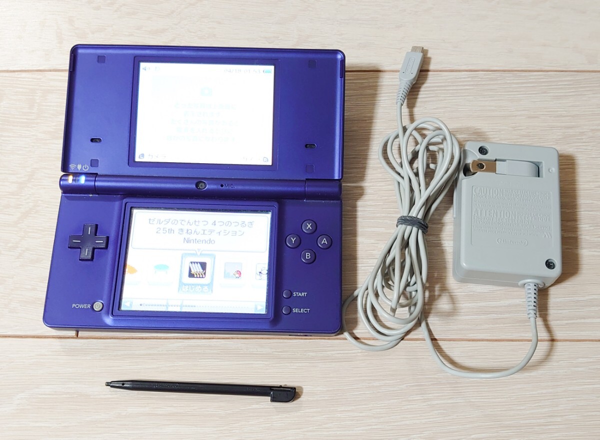Nintendo DSi メタリックブルー 充電器 タッチペン ダウンロード ゼルダの伝説 4つの剣 インベーダー ファンタシースターzero miniの画像1