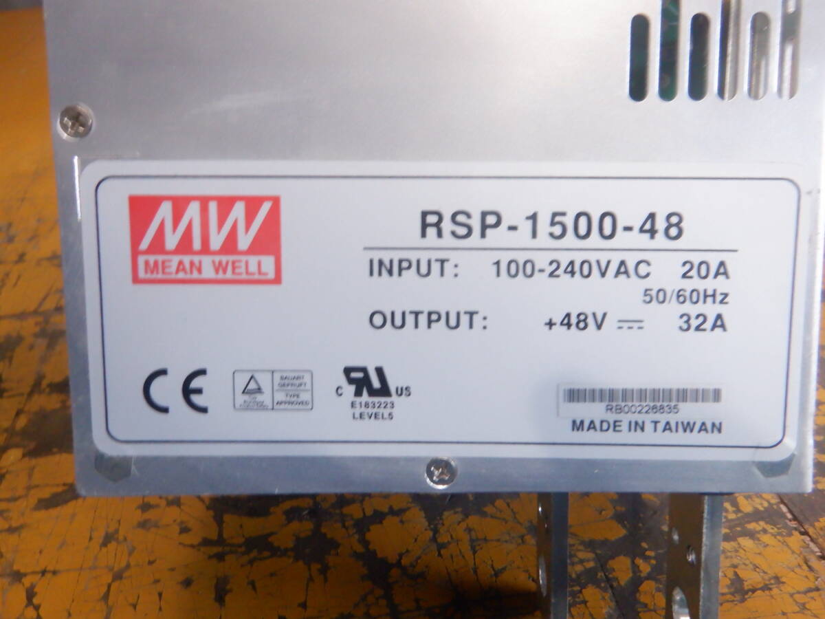 MEAN WELL　スイッチング電源　４８V　RSP-1500-48　INPUT 100-240VAC　OUTPUT ＋48V　32A　未使用の長期在庫品_画像1