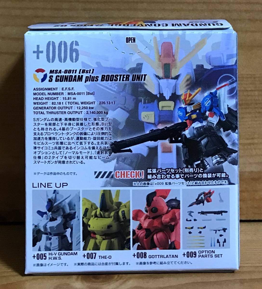 【新品未開封】　ガンダムコンバージ♯Plus02　+006　Sガンダム(ブースター・ユニット装着型)_画像2