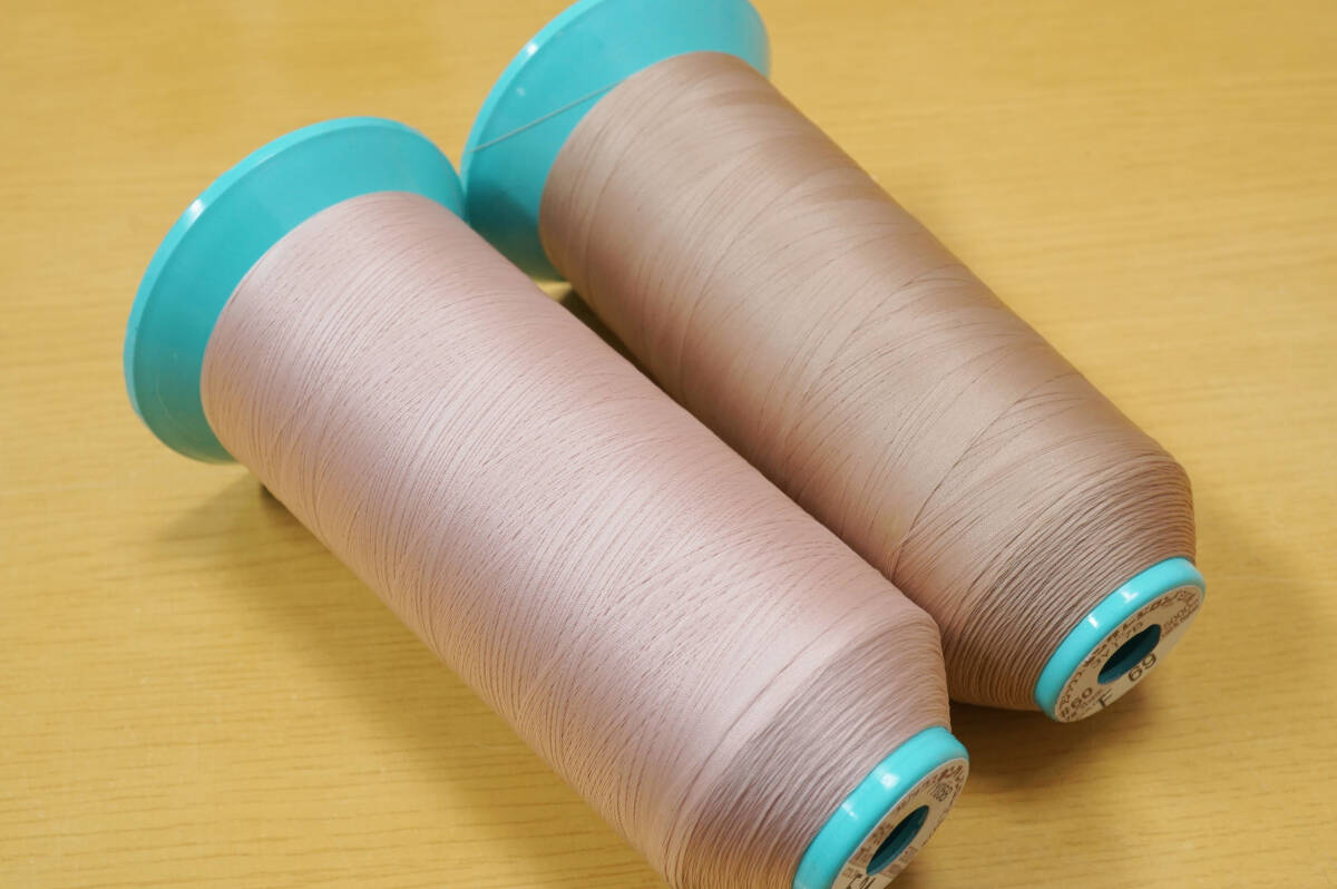 フジックス＃６０キングレジロン ストレッチミシン糸 使用感有 6色6本組 ニット素材 強伸縮素材 本縫対応の画像3