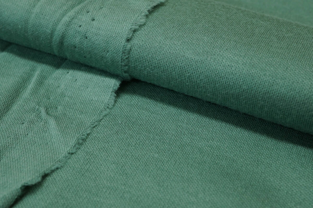 綿系素材 スムースニット 微薄さらっとソフト 渋ミントグリーン長5ｍ巾135cm プルオーバー チュニック Tシャツ 長袖 インナーの画像5