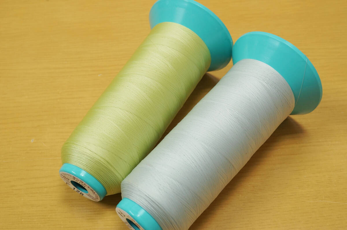 フジックス＃６０キングレジロン ストレッチミシン糸 使用感有 7色7本組 ニット素材 強伸縮素材 本縫対応の画像3