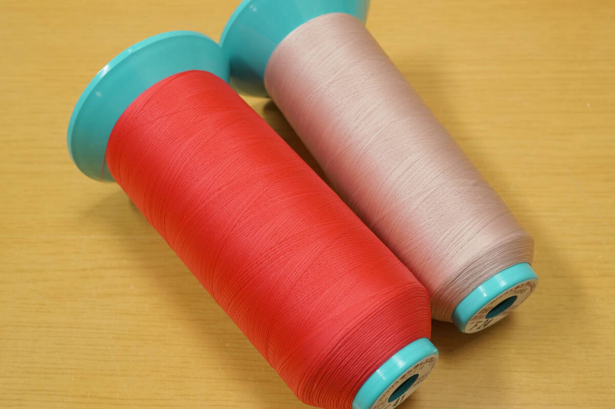 フジックス＃６０キングレジロン ストレッチミシン糸 使用感有 7色7本組 ニット素材 強伸縮素材 本縫対応の画像2