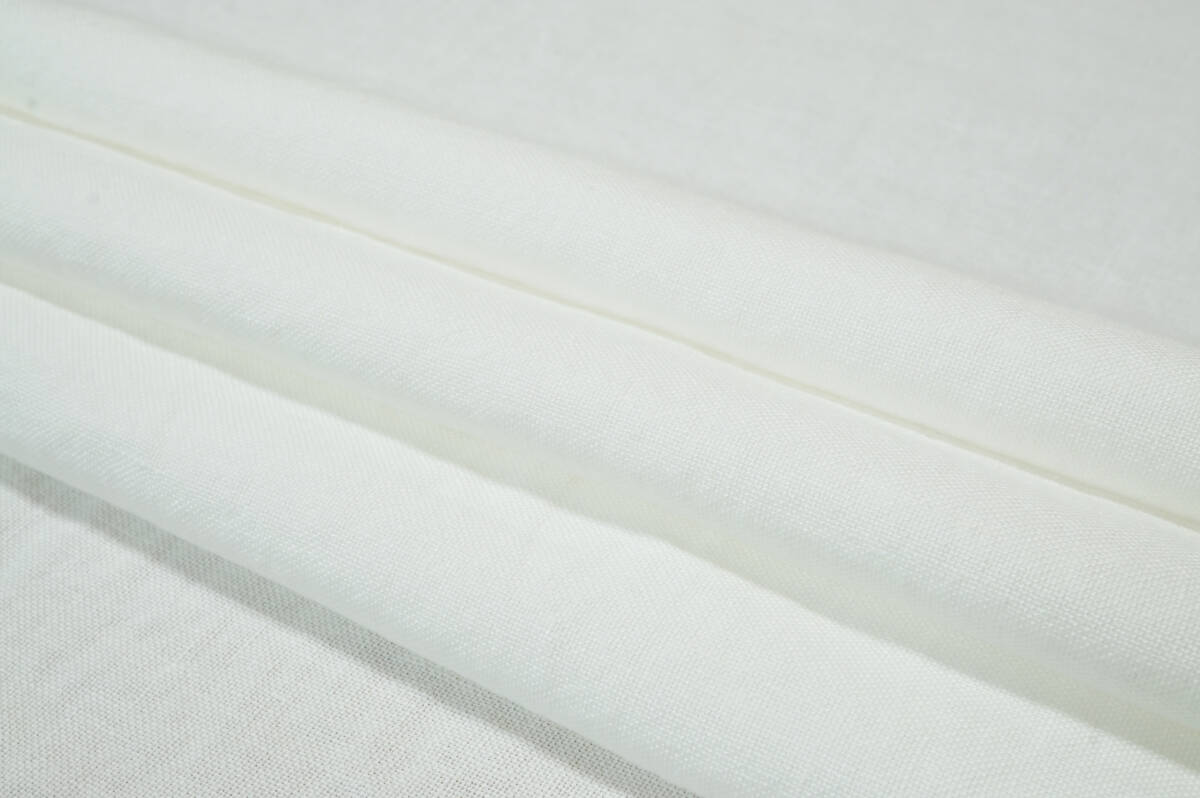 リネン100％くったり柔らかリネンキャンバス中厚～微薄オフ白長4ｍ巾125㎝ シャツ ブラウス ワンピース チュニック ストール 雑貨小物の画像2