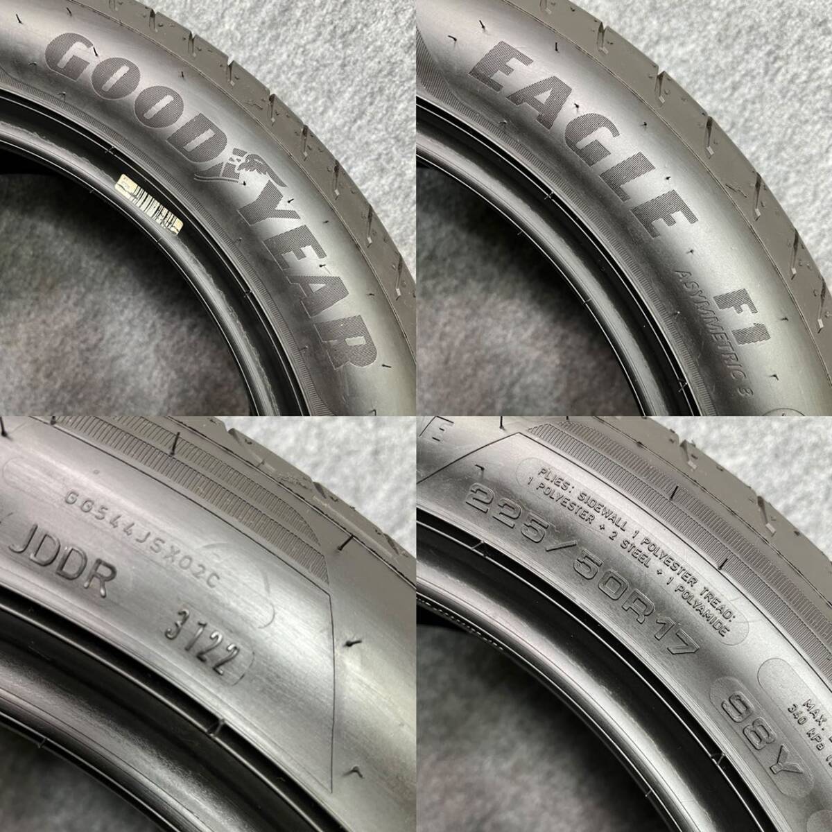 ★激安！売り切り ★GOOD YEAR EAGLE F1 グットイヤー　 225 /50R17　★ 2022年製造 4本セット 中古★_画像7