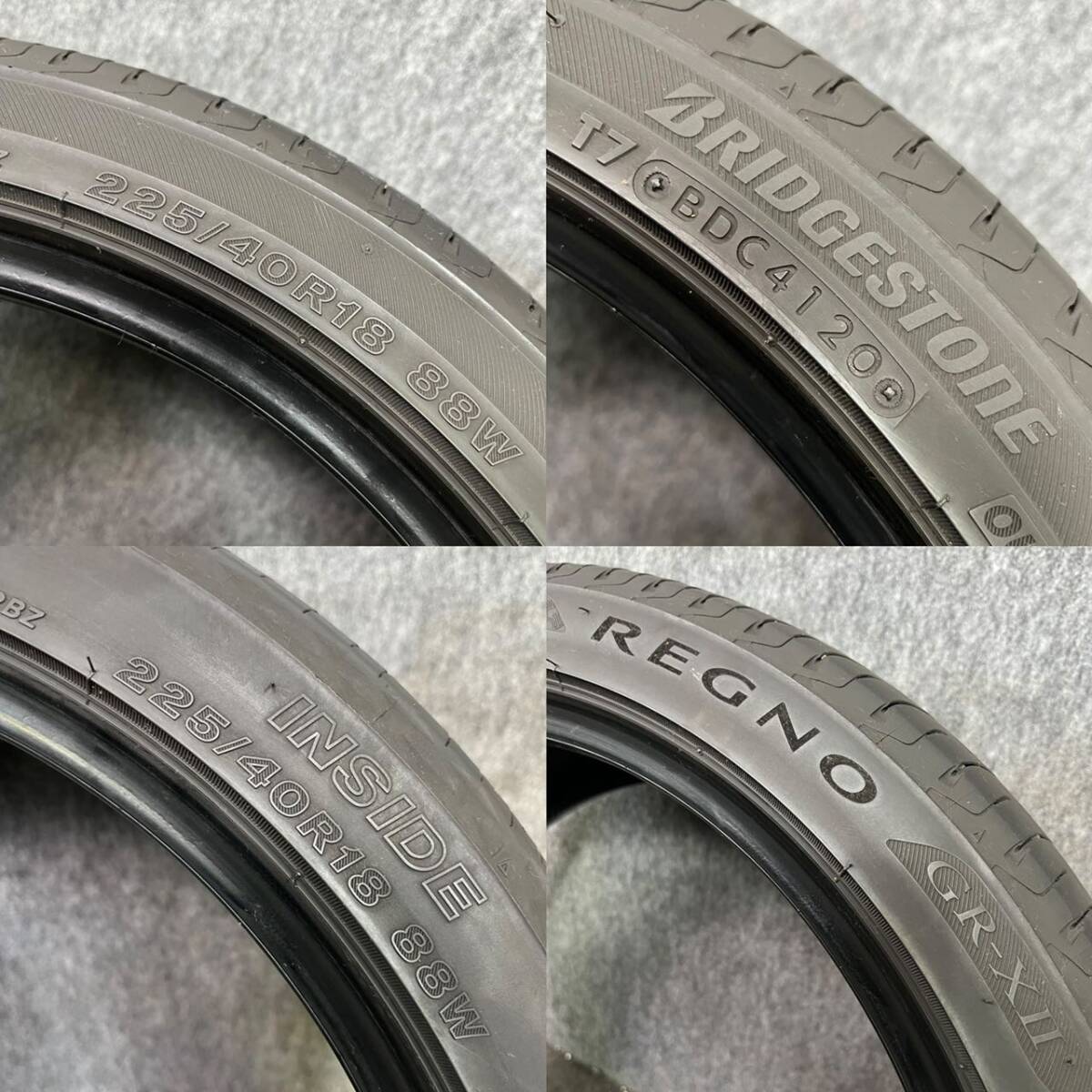 ★激安！売り切り ★　BRIDGESTONE REGNO GR-XⅡ ブリヂストン 225 /40R18　★ 2020年製造 2本 中古★_画像7