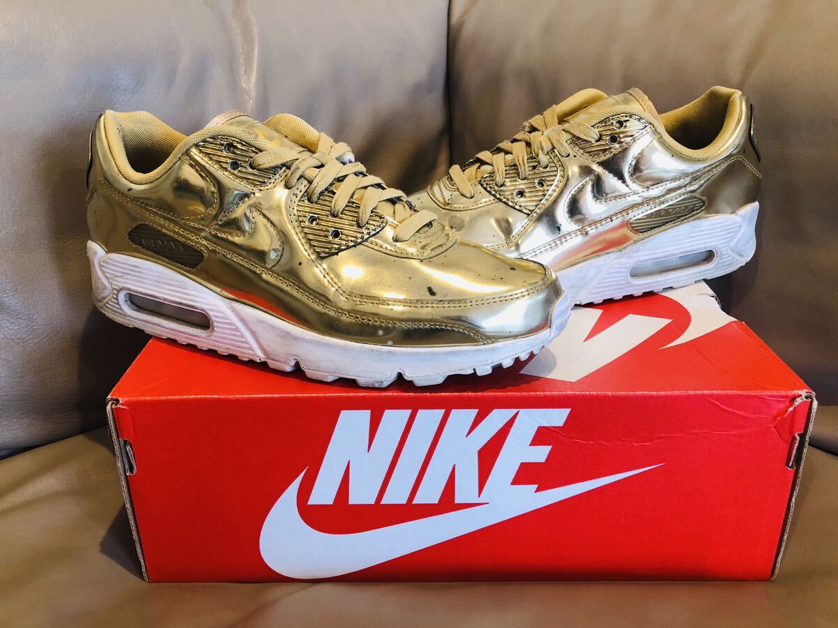 超希少！掲載モデル！即完売品！激レアカラー！お洒落！カッコイイ！★NIKEナイキ AIRMAX90 SP Metallic Gold！ゴールデンサイズ27㎝！★の画像3