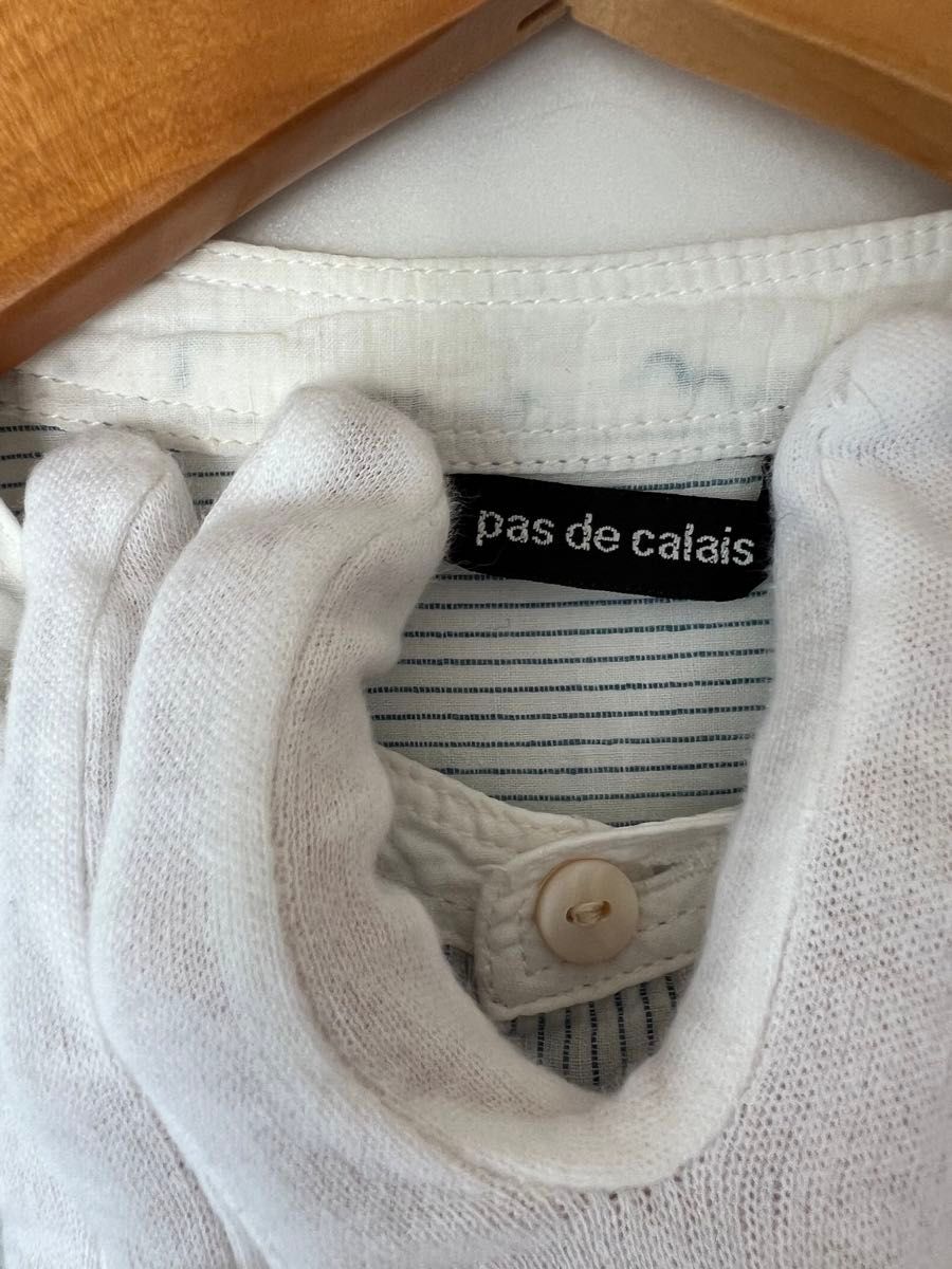  pas de calais パドカレ シャツワンピース ストライプ SIZE 38 ブルー