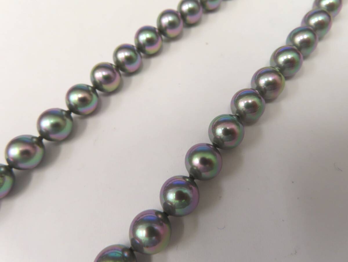 #75955 MAJORICA マジョリカ 本真珠 ネックレス SILVER金具 シルバー 全長48ｃｍ パール約8ｍｍ 約40.4ｇ の画像4