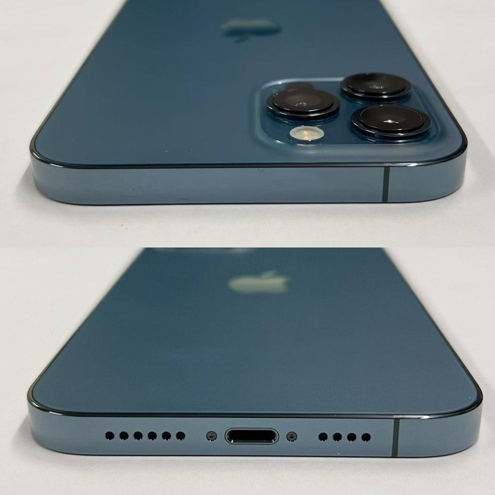【中古/ジャンク】Softbank iPhone12 Pro Max 128GB パシフィックブルー 赤ロム保証 【送料無料/名古屋大須店】の画像5