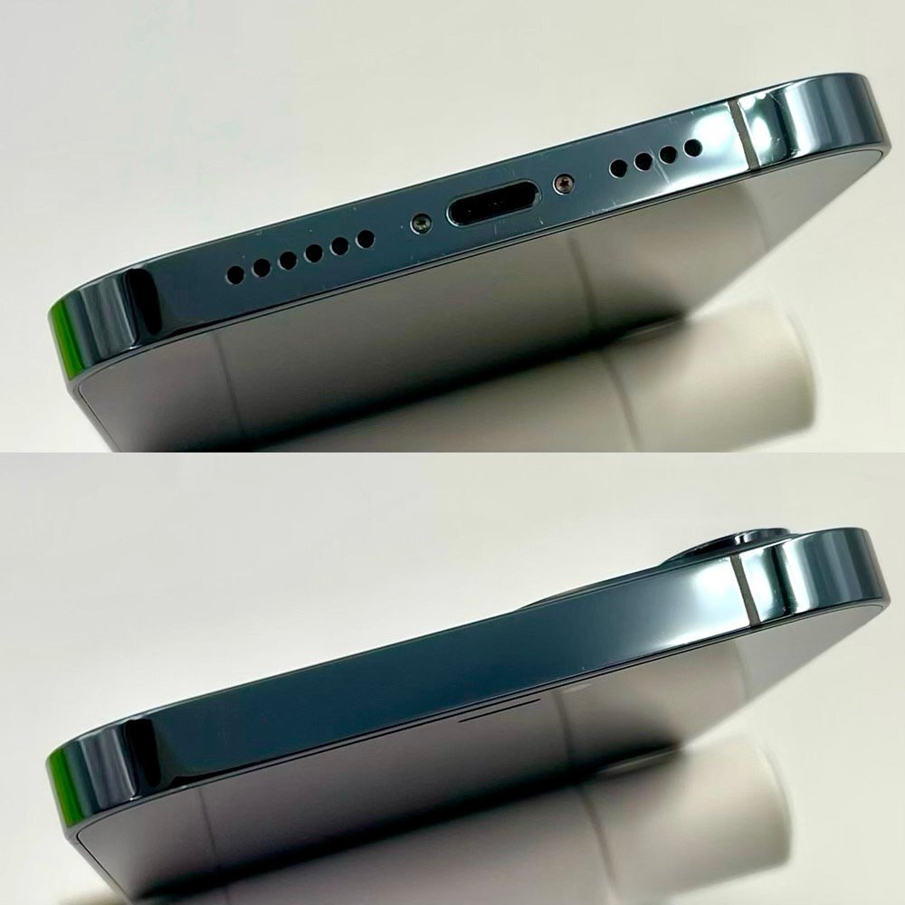 【中古/ジャンク】SoftBank iPhone12 Pro Max 128GB パシフィックブルー 赤ロム保証 【送料無料/名古屋大須店】_画像4