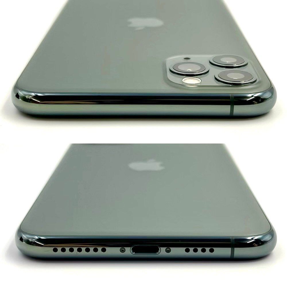 【中古/ジャンク】SoftBank iPhone11 Pro Max 64GB ミッドナイトグリーン 赤ロム保証 【送料無料/名古屋大須店】_画像5