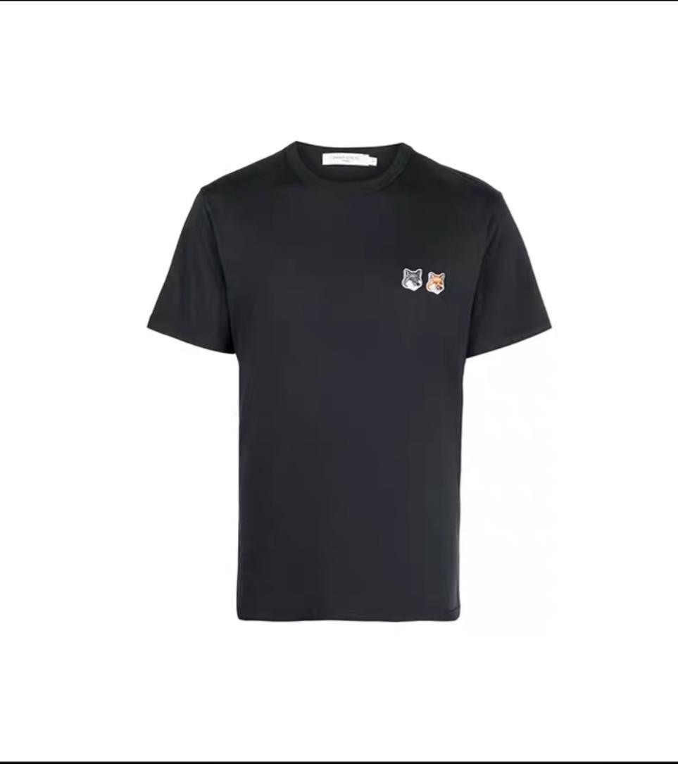 XSサイズ MAISON KITSUNE メゾンキツネ 刺繍ロゴ フォックス Tシャツ ダブル フォックス Tシャツ ブラック 新品未使用の画像7