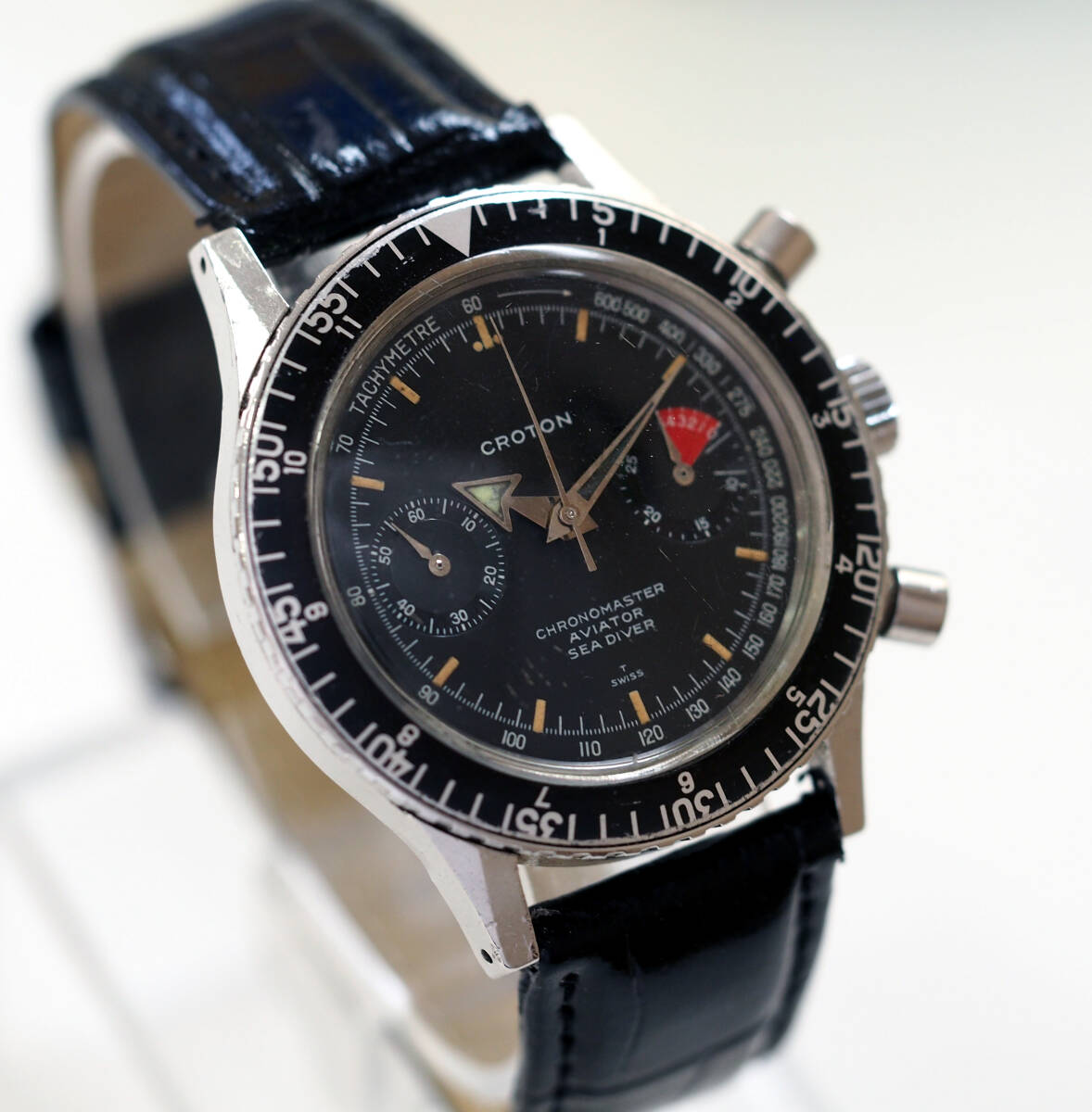 Valjoux 23 CROTON CHRONOMASTER SEA DIVER Chronograph クロトン バルジュー 23 アビエーターシー ダイバー 腕時計 手巻き クロノグラフの画像2