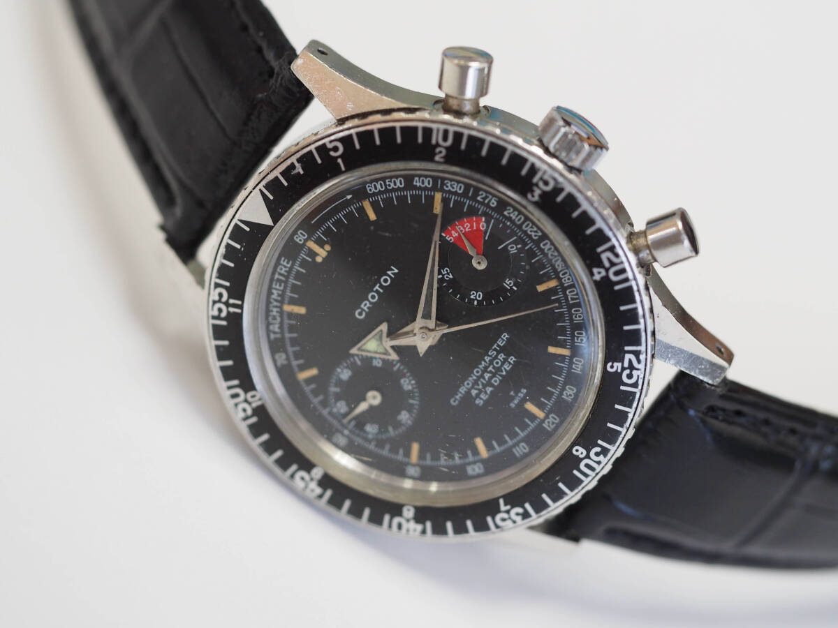 Valjoux 23 CROTON CHRONOMASTER SEA DIVER Chronograph クロトン バルジュー 23 アビエーターシー ダイバー 腕時計 手巻き クロノグラフの画像10