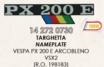 RMS 14272 0730 社外 外装 バッチ(サイドパネル) ベスパ PX200E+4colors_画像1