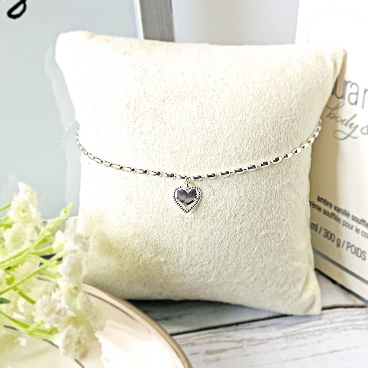 Silver925 Heart anklet silver accessory present gift present SV925 sterling silver original silver silver 925 birthday summer 