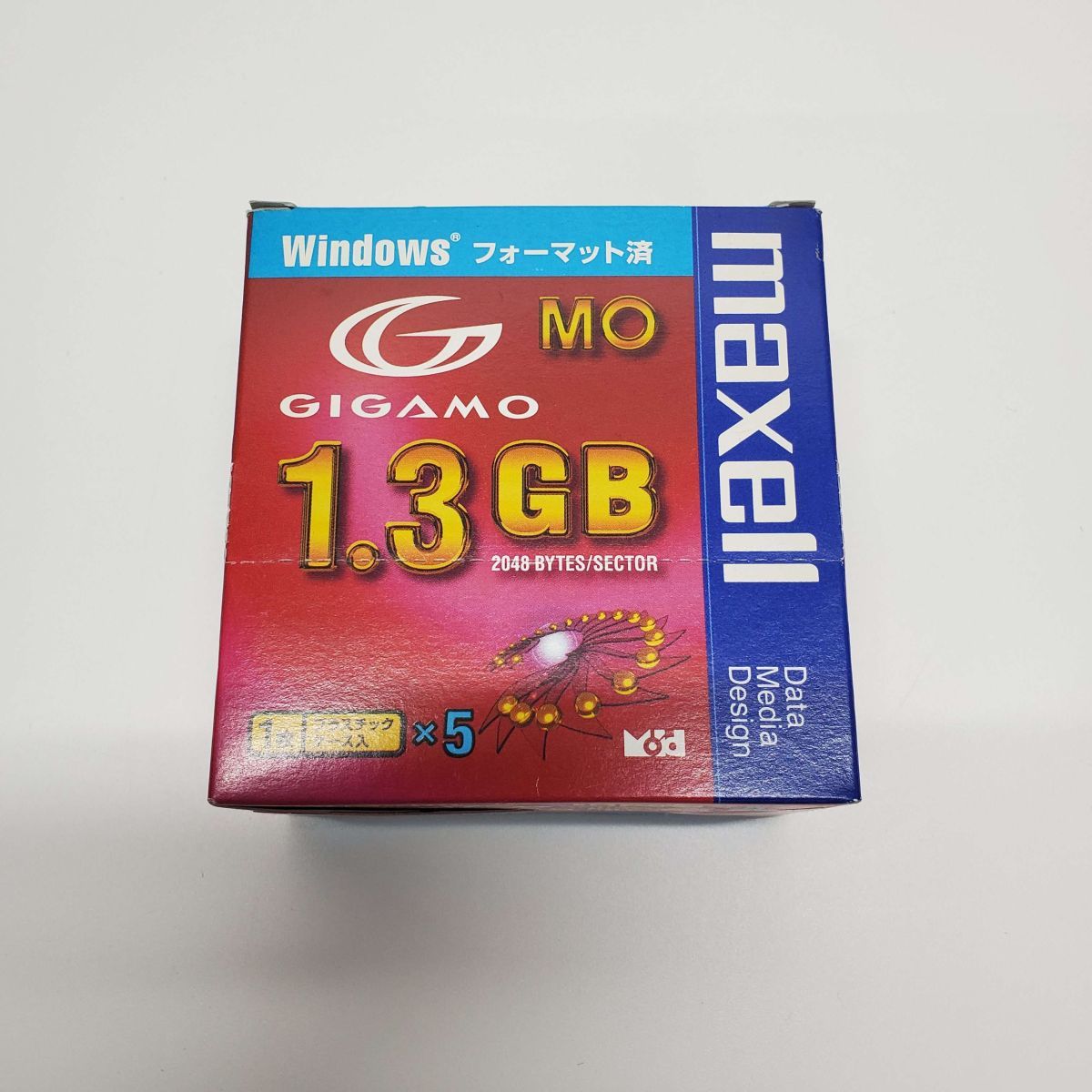 @T0637[ нераспечатанный товар ]maxell GIGAMO 1.3GB Windows формат завершено MA-M1300WIN.B1P5 MO диск 5 шт. комплект с коробкой 
